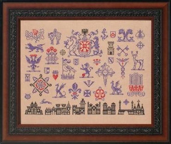 Much-Heralded Sampler - Ink Circles - Cross stitch chart