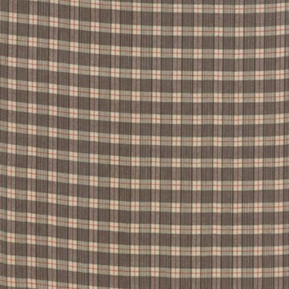 Petite Woven Silky Cotton Plaid Red Brown - 1/2 yard