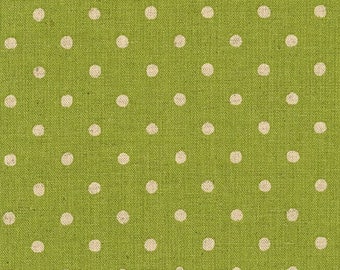 Canvas Natural Dots by Sevenberry Lime 88185Z-1-44 - 1/2 yard