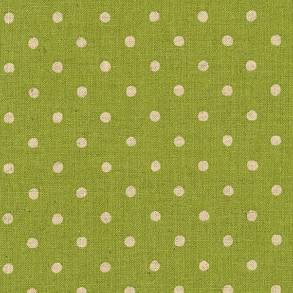 Canvas Natural Dots by Sevenberry Lime 88185Z-1-44 - 1/2 yard