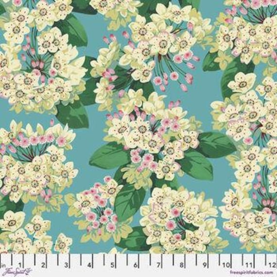 Nation of Flowers by Martha Negley - PWMN044 Aqua - 1/2yd