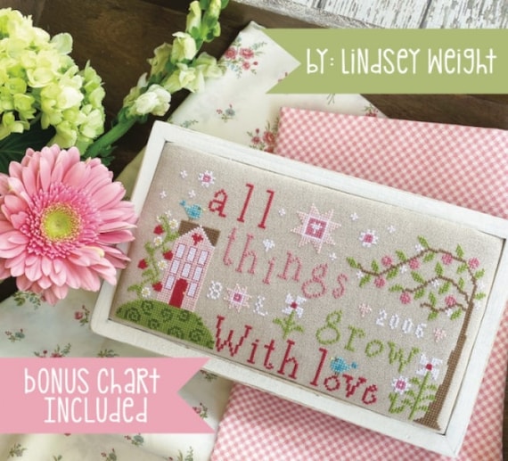 All Things Grow With Love (Book) - Primrose Cottage Stitches - Chart Only