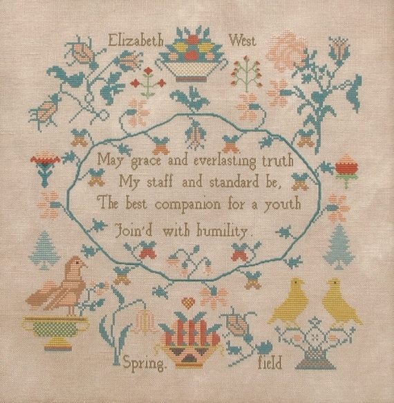 Elizabeth West Sampler - Queenstown Sampler Designs - Cross Stitch Chart