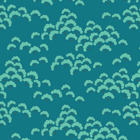 TILDA Bloomsville - Cottonbloom Petrol 100513 - 1/4 yard