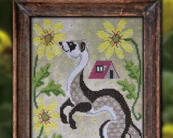 The Ferret - A Year in the Woods Pt 5 - Cottage Garden Samplings - Cross Stitch Chart