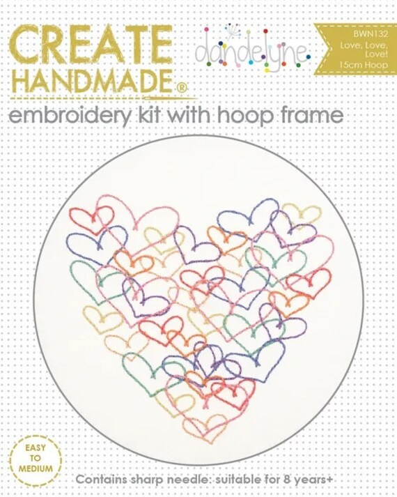Embroidery Kit with Hoop -Beginners - Love, Love, Love!