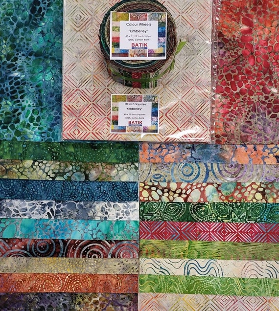 Kimberley Batik Colour Roll - 42 x 2.5 inch strips