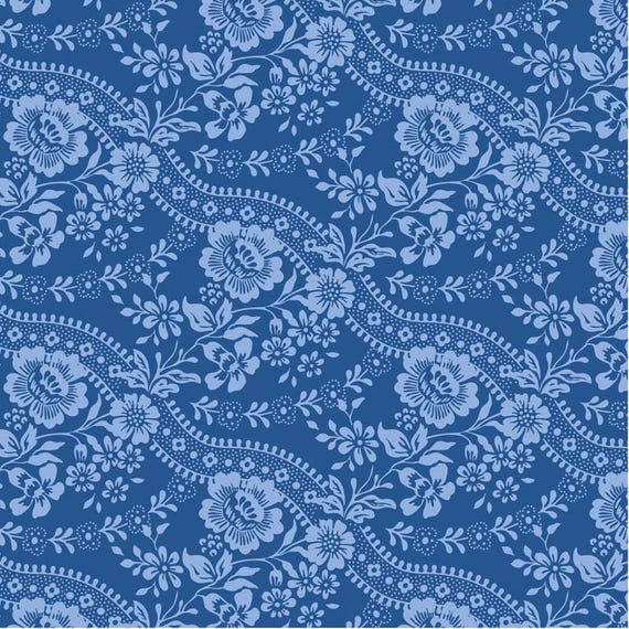 TILDA Something Blue Co-ordinates - Celeste Denim 110168 - Fat Quarter