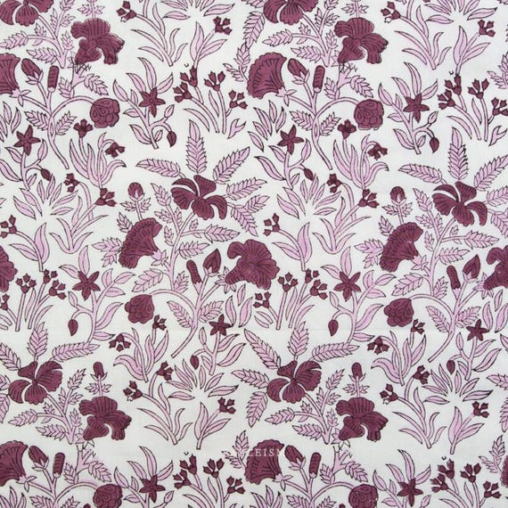 Fableism - Indian Block Prints Cottage Collection - BPCT-09-COZ-PURPLE - 1/2 yard