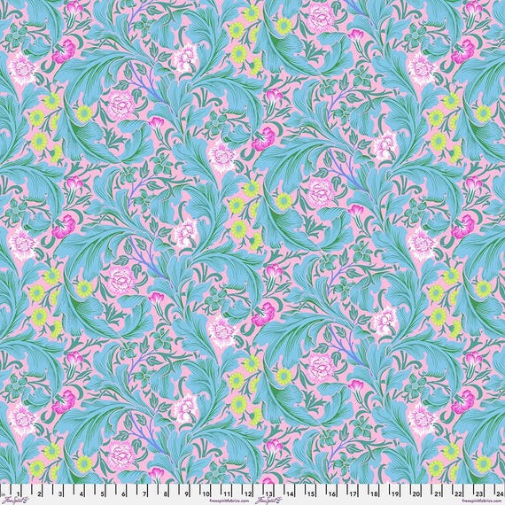 Kaffe x Morris & Co. PWKW011 Aqua - 1/2 yard