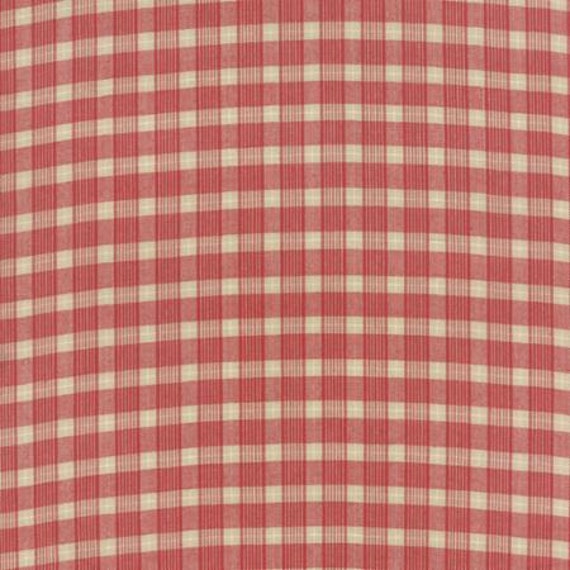 Petite Woven Silky Cotton Plaid Cream Rouge - 1/2 yard