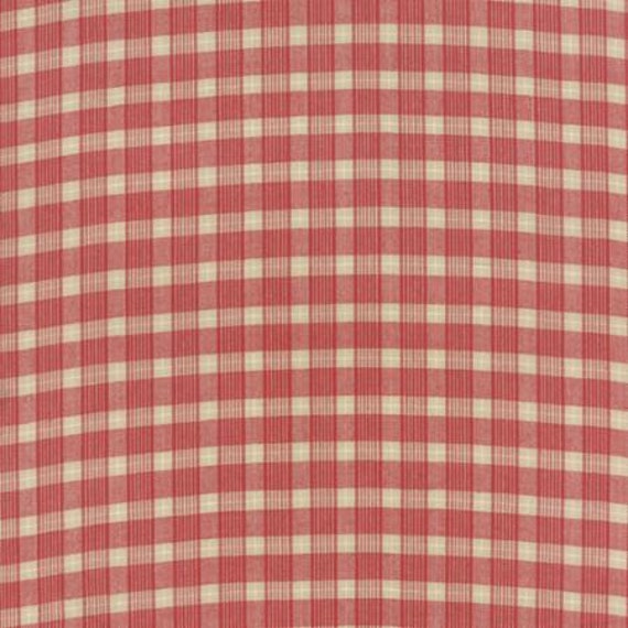 Petite Woven Silky Cotton Plaid Cream Rouge - 1/2 yard