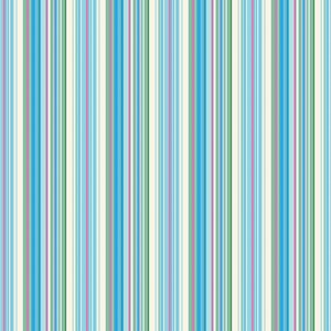 May include: A repeating pattern of vertical stripes in shades of blue, green, pink, and cream. The stripes vary in width, producing a textured effect. The design is clean and modern, suitable for various applications.