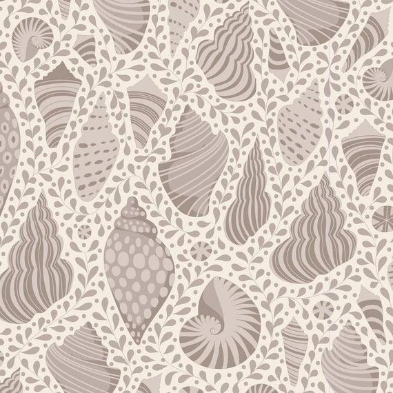 TILDA Cotton Beach - Beach Shells Grey 110025 - Fat Quarter