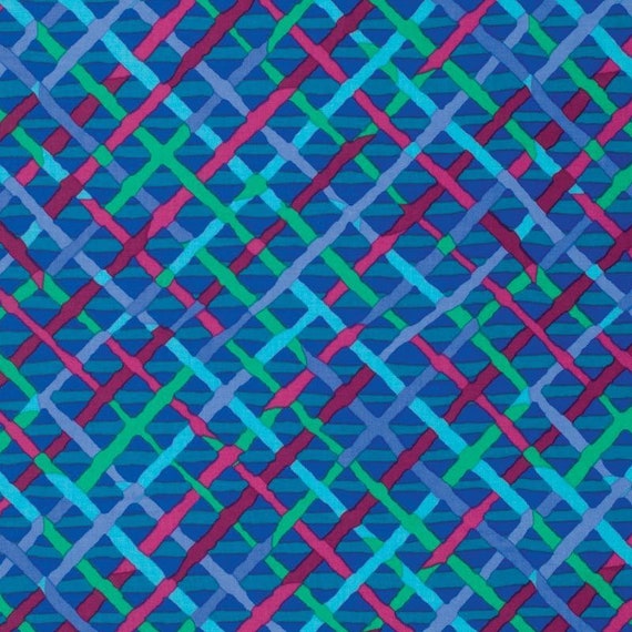 Kaffe Fassett Collective Classics PWBM037COBAL Mad Plaid - 1/2 yard