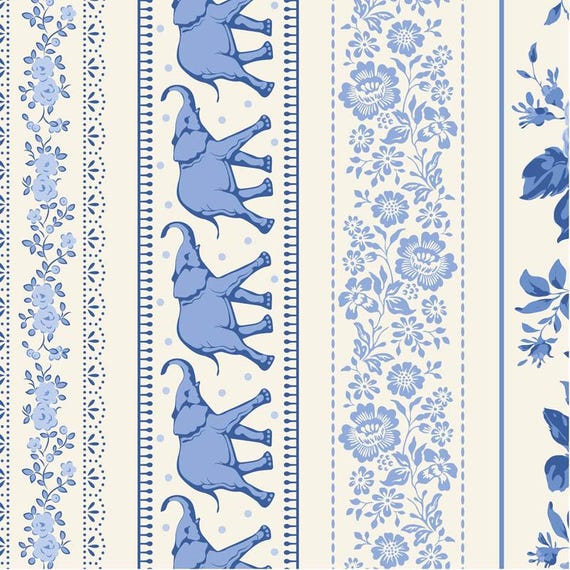 TILDA Something Blue Co-ordinates - Borders Blue 110170 - Fat Quarter