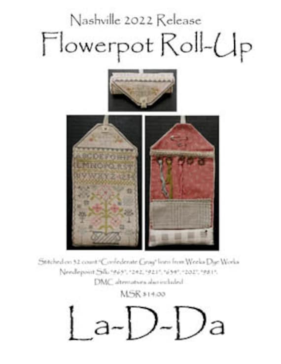 Flowerpot Roll-Up - La-D-Da - Cross Stitch Chart