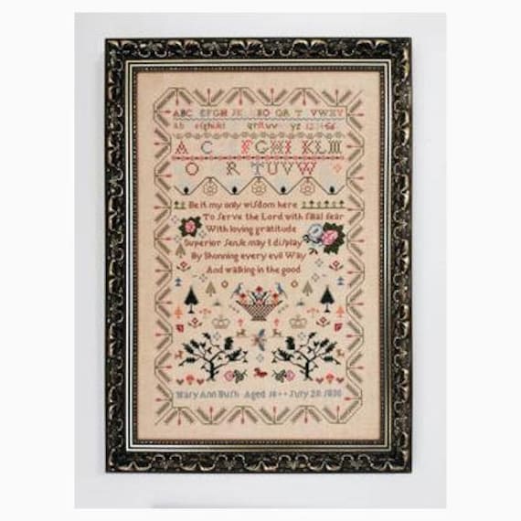 Mary Ann Bush 1838 - Fox and Rabbit Designs - Cross Stitch Chart