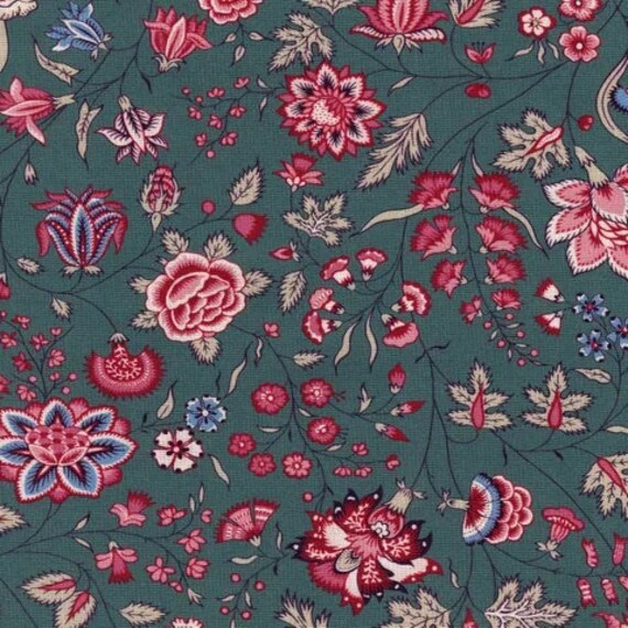 Dutch Heritage Surat 1025 - Green - 1/2 yard