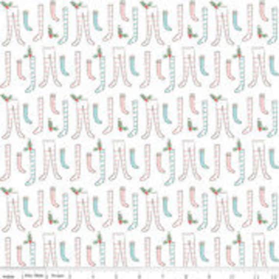 Pixie Noel 2 Stockings White C12112 - 1/2 yard