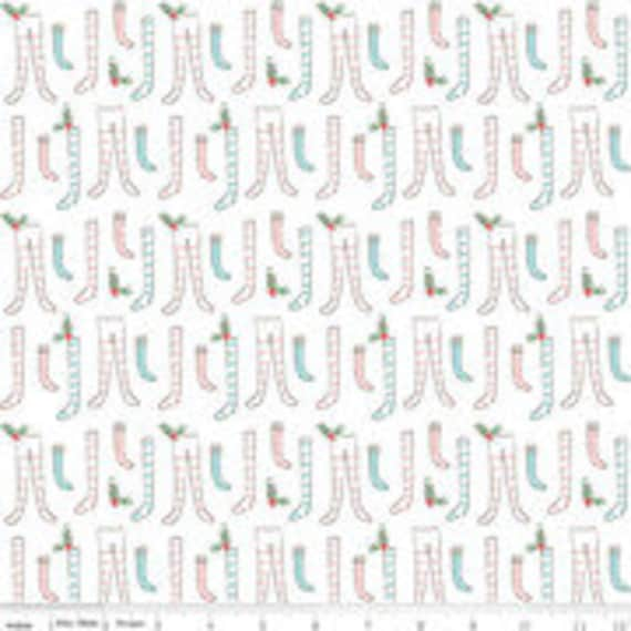 Pixie Noel 2 Stockings White C12112 - 1/2 yard