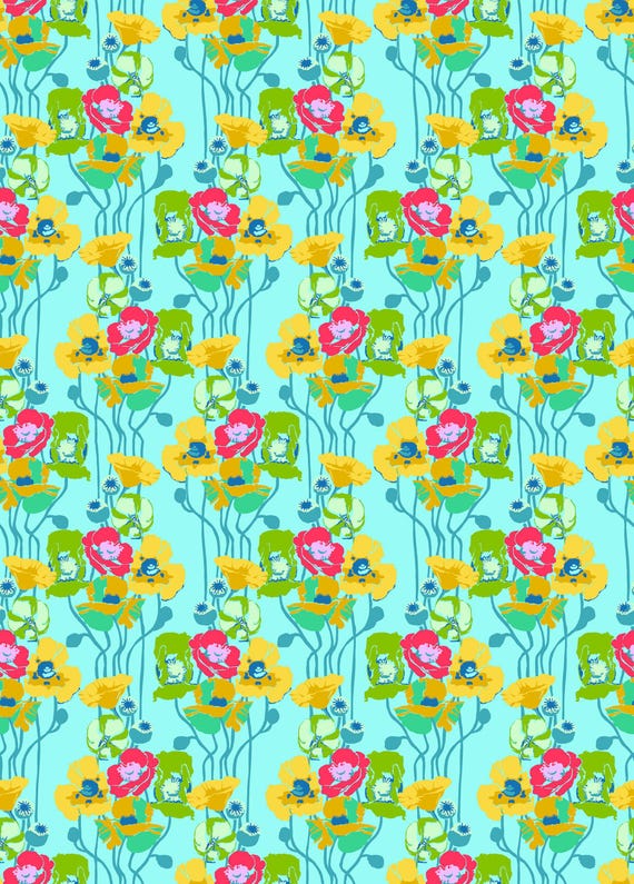 Anna Maria Textiles - Overdressed - Pouring Poppies Clear - AMT151-40C