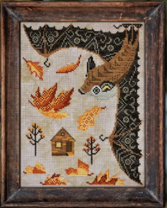 The Little Brown Bat - A Year in the Woods Pt 10 - Cottage Garden Samplings - Cross Stitch Chart