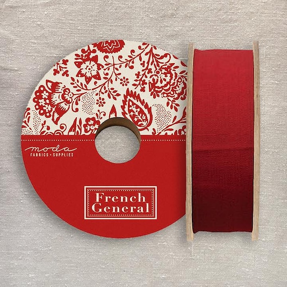 1.5 inch Twill Tape - French General - Red 212011 - 1/2 yd - 1/2 yard