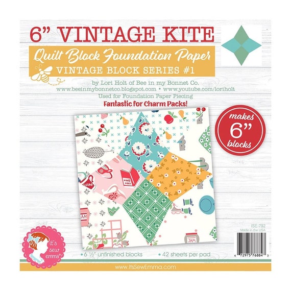 6" Vintage Kite Quilt Block - Foundation Papers by Lori Holt