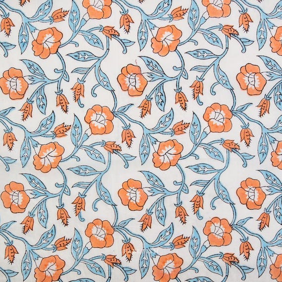 Fableism - Indian Block Prints Cottage Collection - BPCT-02-TMP-WINTER - 1/2 yard