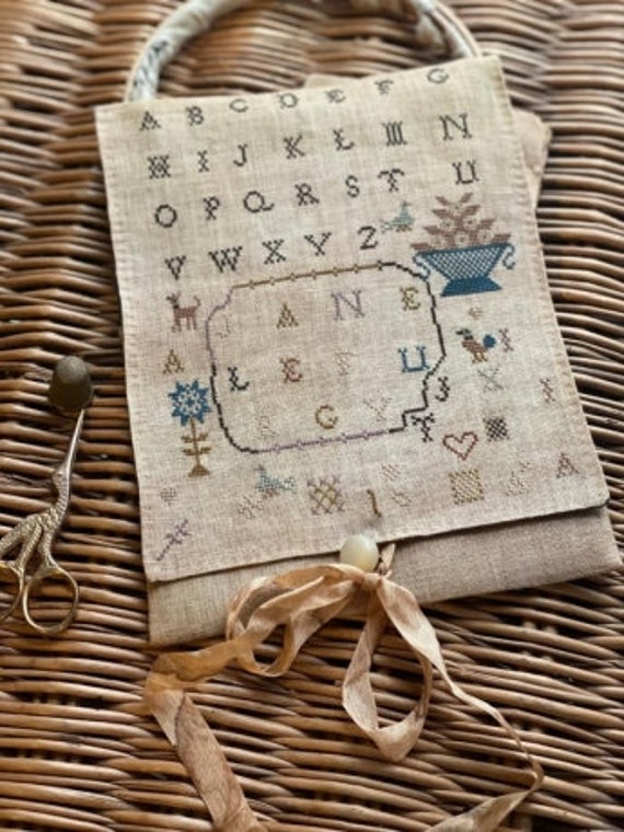 Jane Lefurgy Hoop and Thread Sewing Bag - Stacy Nash Primitives - Cross Stitch Chart