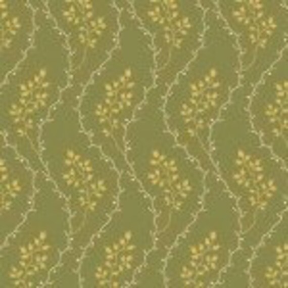 Cloverdale House Leaftrail Green Yellow 7967Y - 1/2 yard