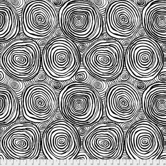 Kaffe Fassett Collective Stash PWBM070 Black Onion Rings - 1/2 yard