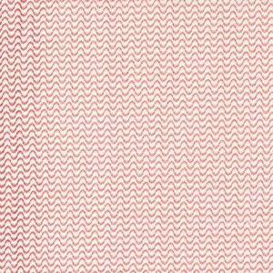 May include: A white fabric with a repeating pattern of red wavy lines. The lines are made up of small, red dots.
