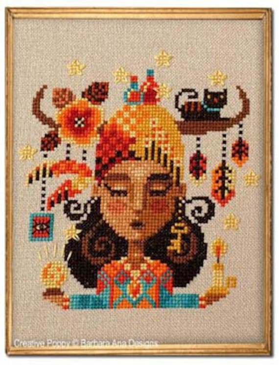 Dreaming Fortune Teller - Barbara Ana Designs - Cross Stitch Chart