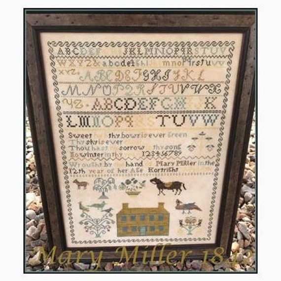 Mary Miller 1842 - Scarlett House - Cross Stitch Chart