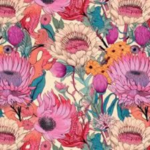 Nora's Natives Modern Floral DV6702 - 1/2 yard