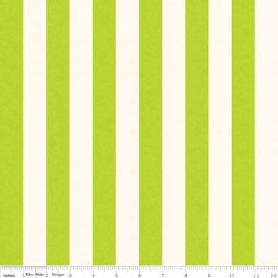 1 inch Stripe Lime on Cream C650-32 - Riley Blake