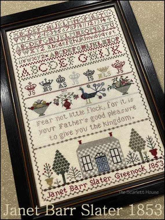 Janet Barr Slater 1853 - Scarlett House - Cross Stitch Chart