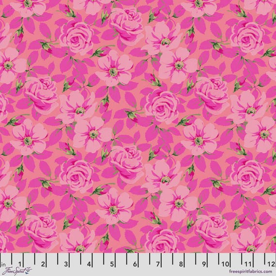 Nation of Flowers by Martha Negley - PWMN052 Pink - 1/2yd