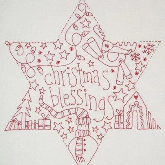 Christmas Blessing Star - Rosalie Dekker - Pre-printed Linen and Thread