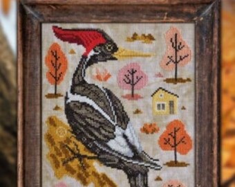The Woodpecker - A Year in the Woods Pt 9 - Cottage Garden Samplings - Cross Stitch Chart