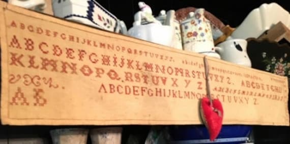 Six Red Alphabets - NeedleWorkPress - Cross Stitch Chart