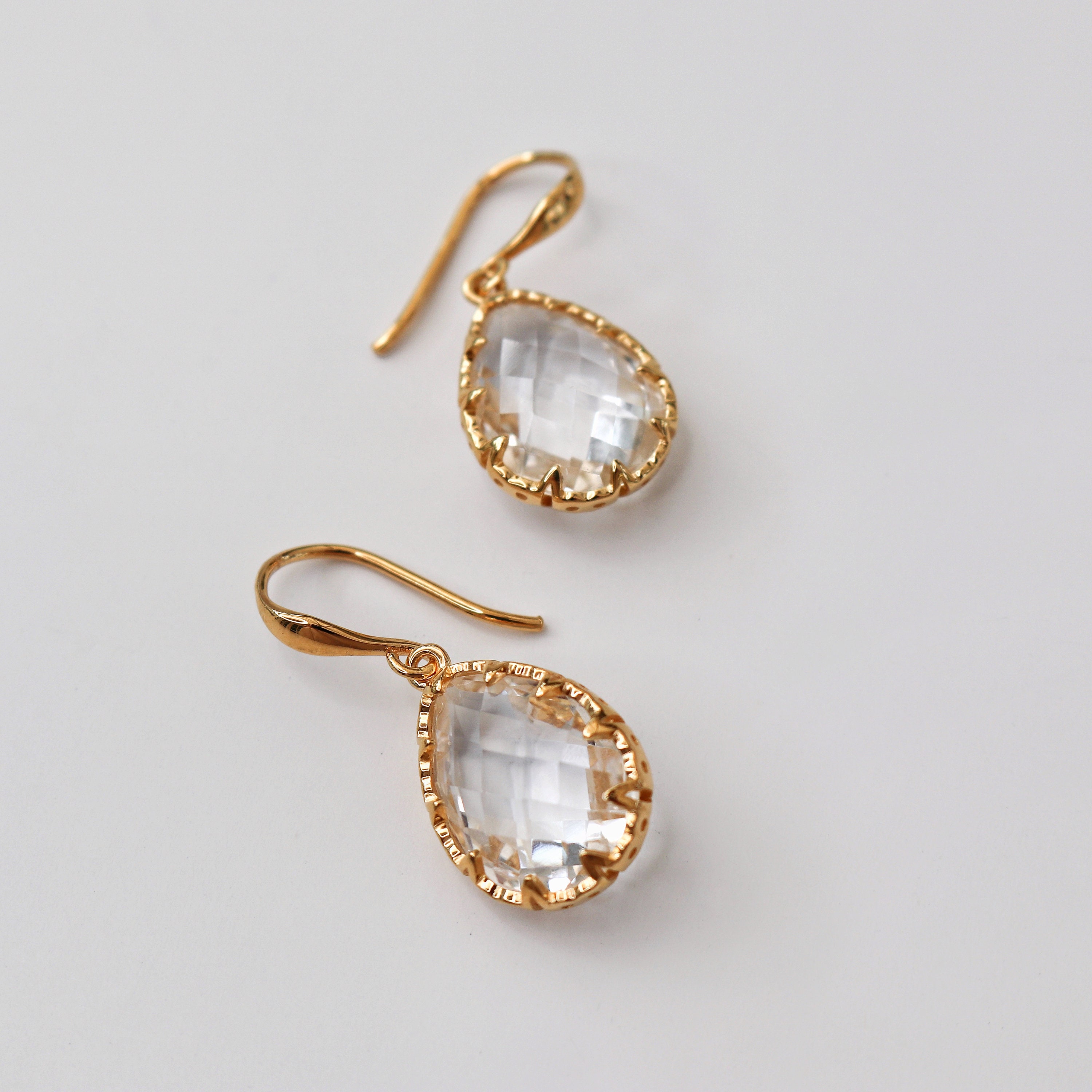 Gold Crystal Drop Earrings