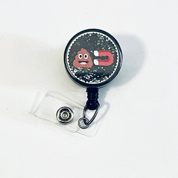 Shit Magnet RN Button Retractable Badge Reel Funny Registered Nurse ID  Badge Reels ID Badge Holder Medical Accessories 