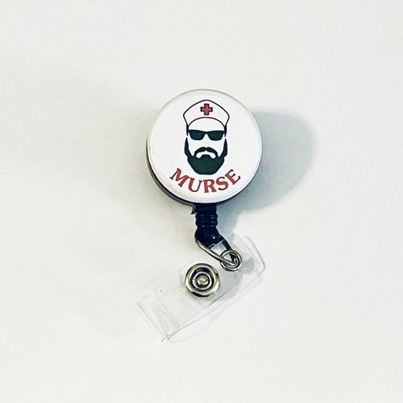 Murse Retractable Button Badge Reel Fun ID Badge Reels Funny Male