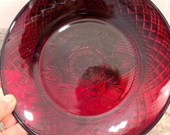 12 Vintage Antique Ruby Red Cristal D’Arques salad luncheon plates 8”