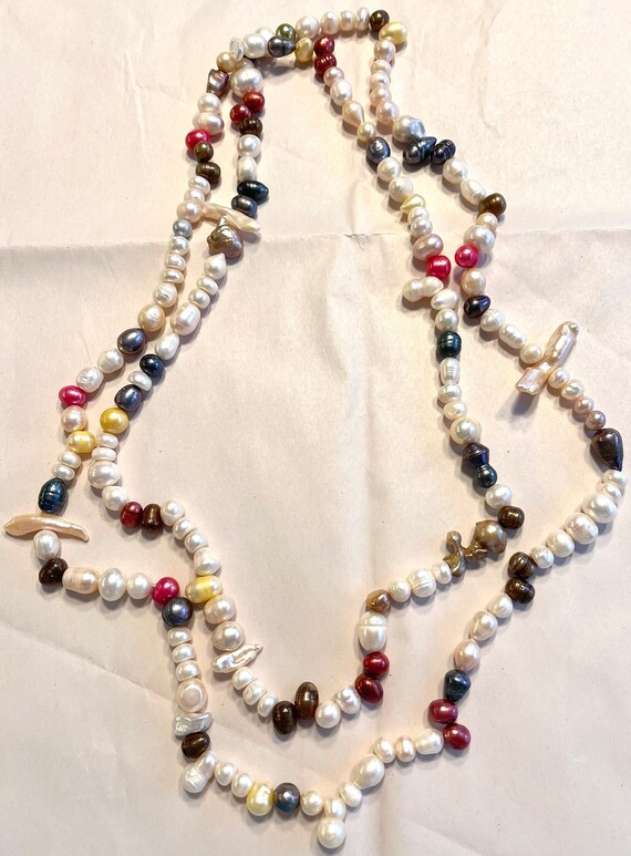 54” Pearls and shells necklace South Sea - image 6