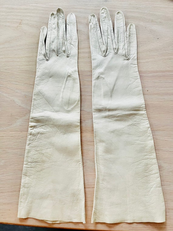 Kid leather gloves women’s vintage size 7 - image 1