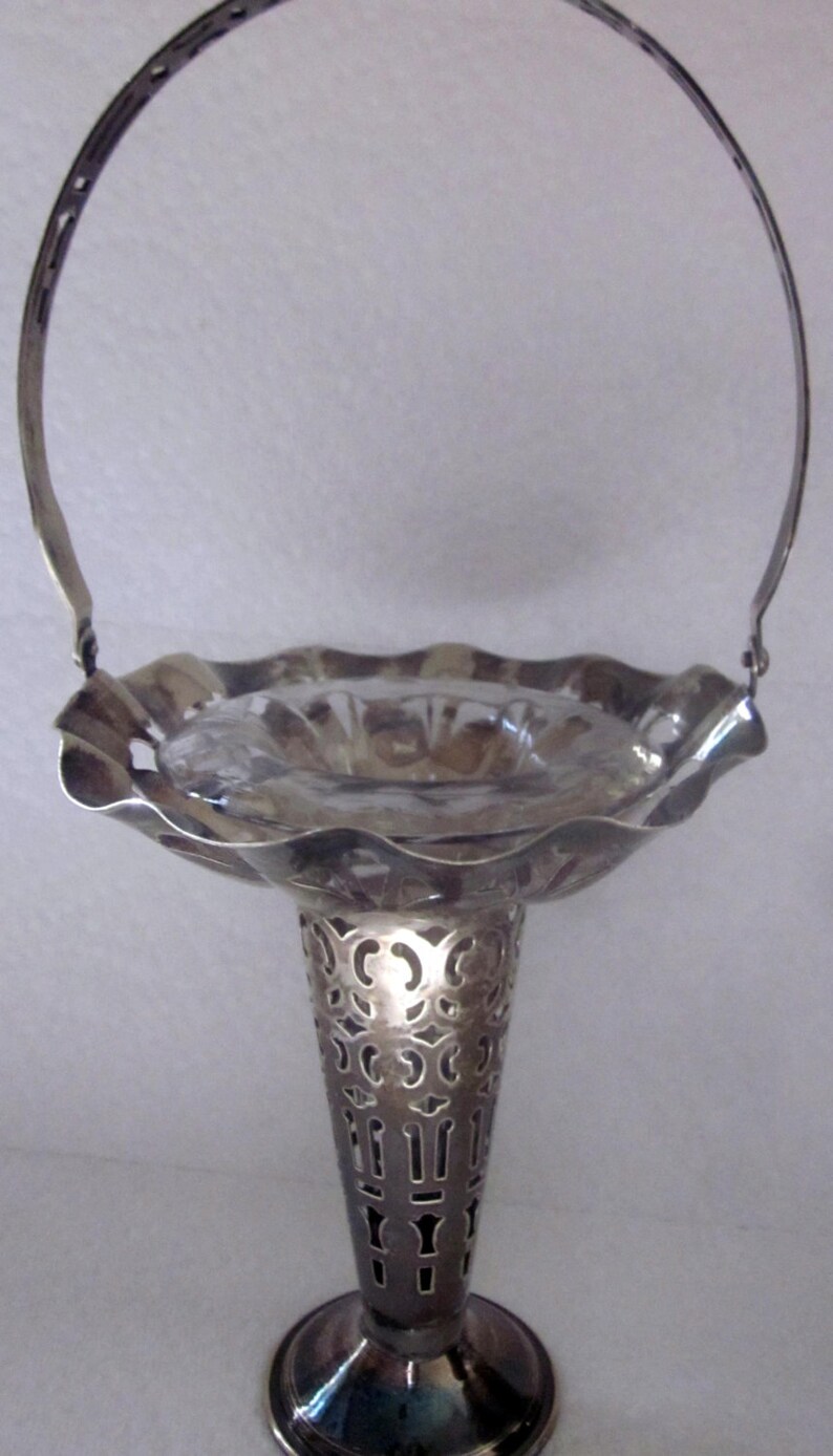 Bernard Rice S U00f6hne Silber Teller Und Glas Eingelassen Korb